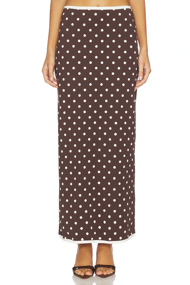 Rowen Rose Polka Dots Long Skirt