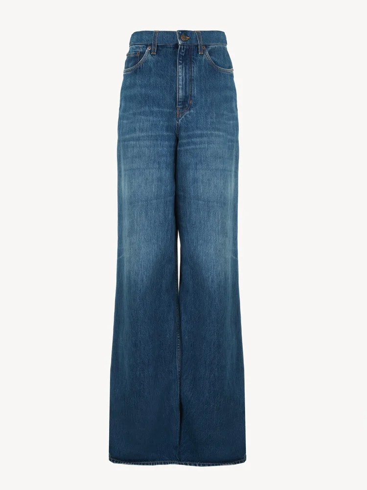 Wide-leg jeans in denim
