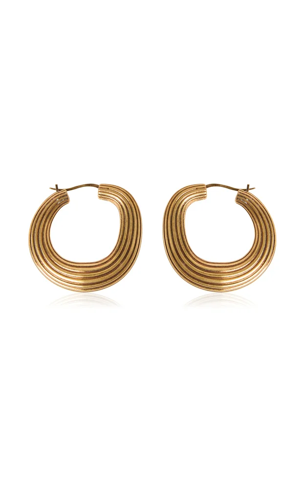 Santa Fe 18K Gold-Plated Brass Hoop Earrings