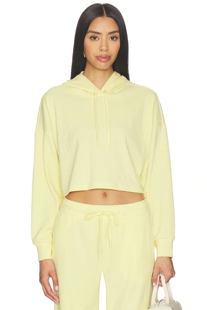 Breathe Easy Ribbed Cropped Hoodie