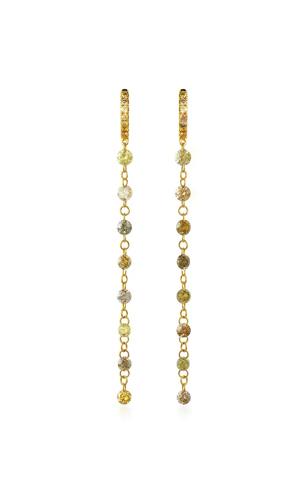 Fancy Color Drill Linear Earrings Large Diamond
