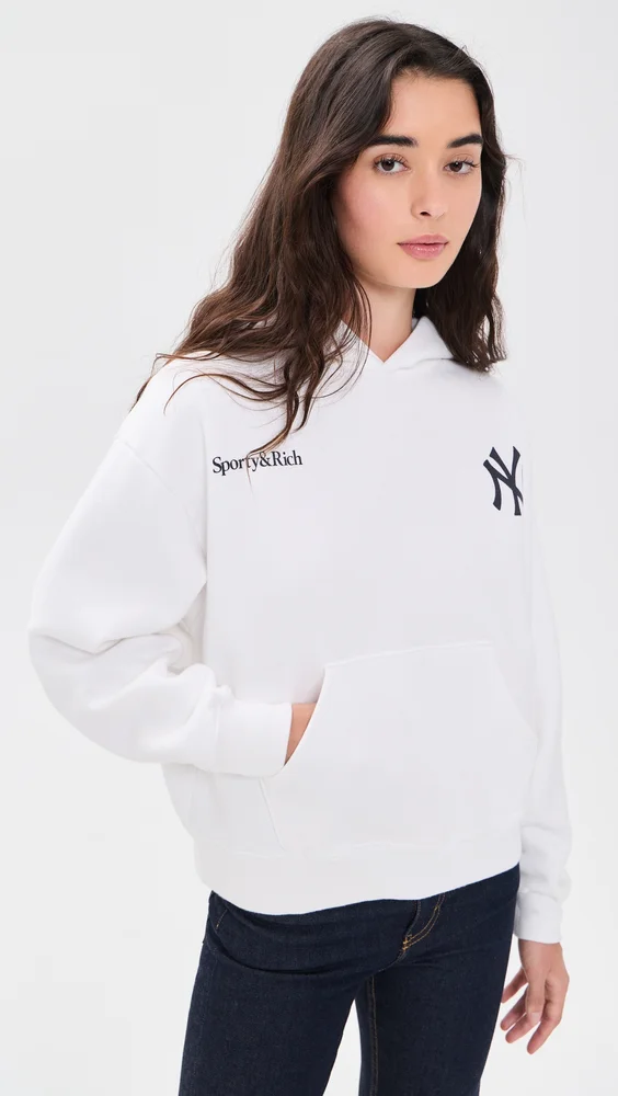 Yankees Curve Hoodie (White/Dark Navy)