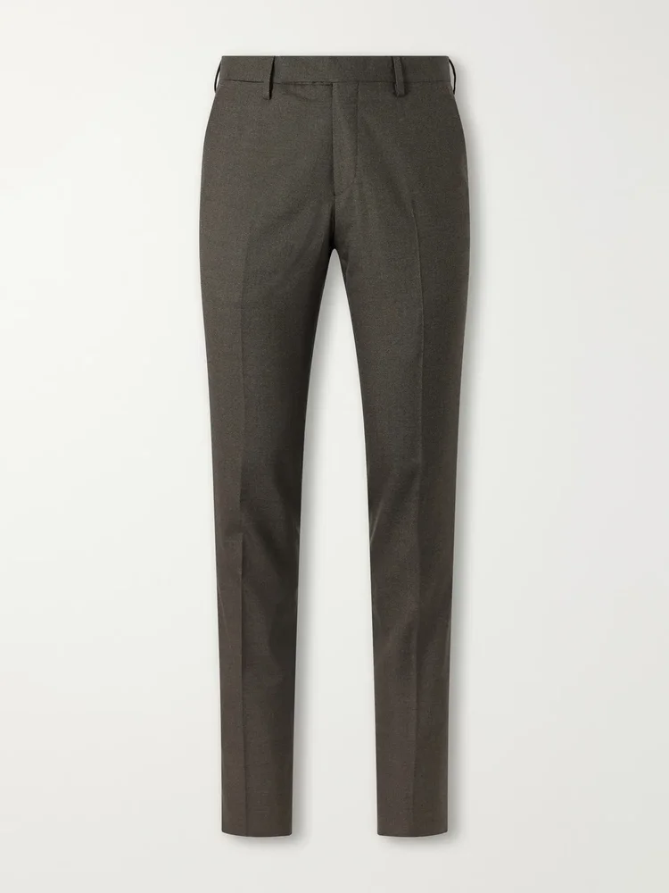 Luxe Slim-Leg Wool and Silk-Blend Trousers