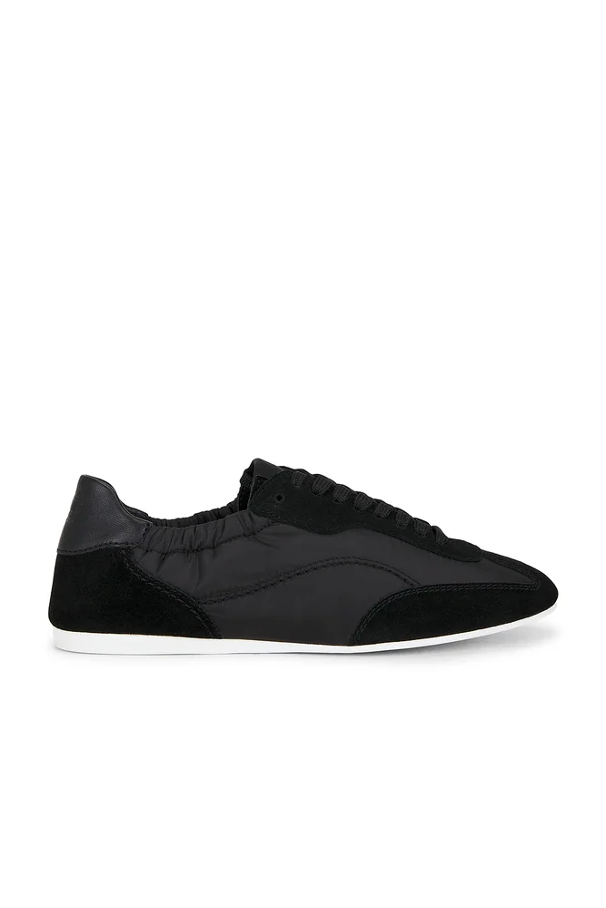 Georgie Elasticized Nylon Sneaker in Black