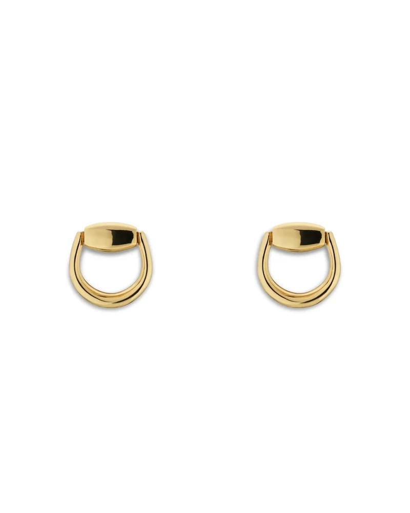 18K Yellow Gold Horsebit Stud Earrings