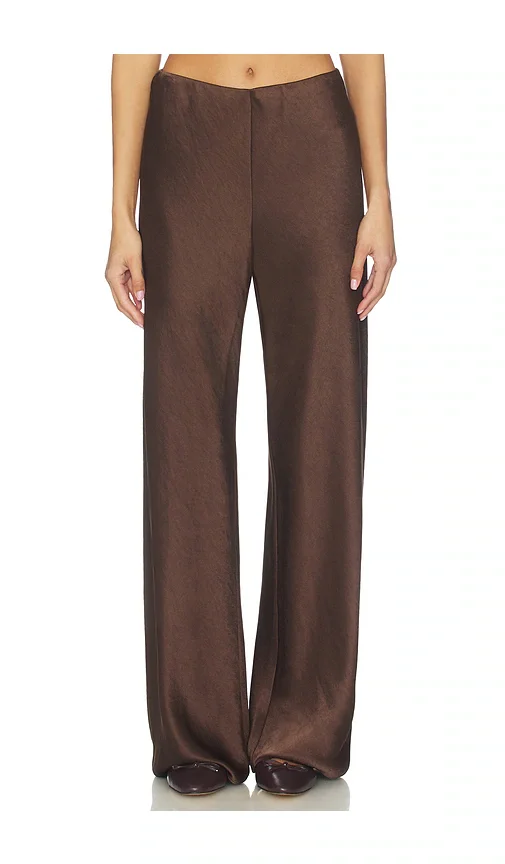 High Waist Fluid Satin Bias Pant Vince