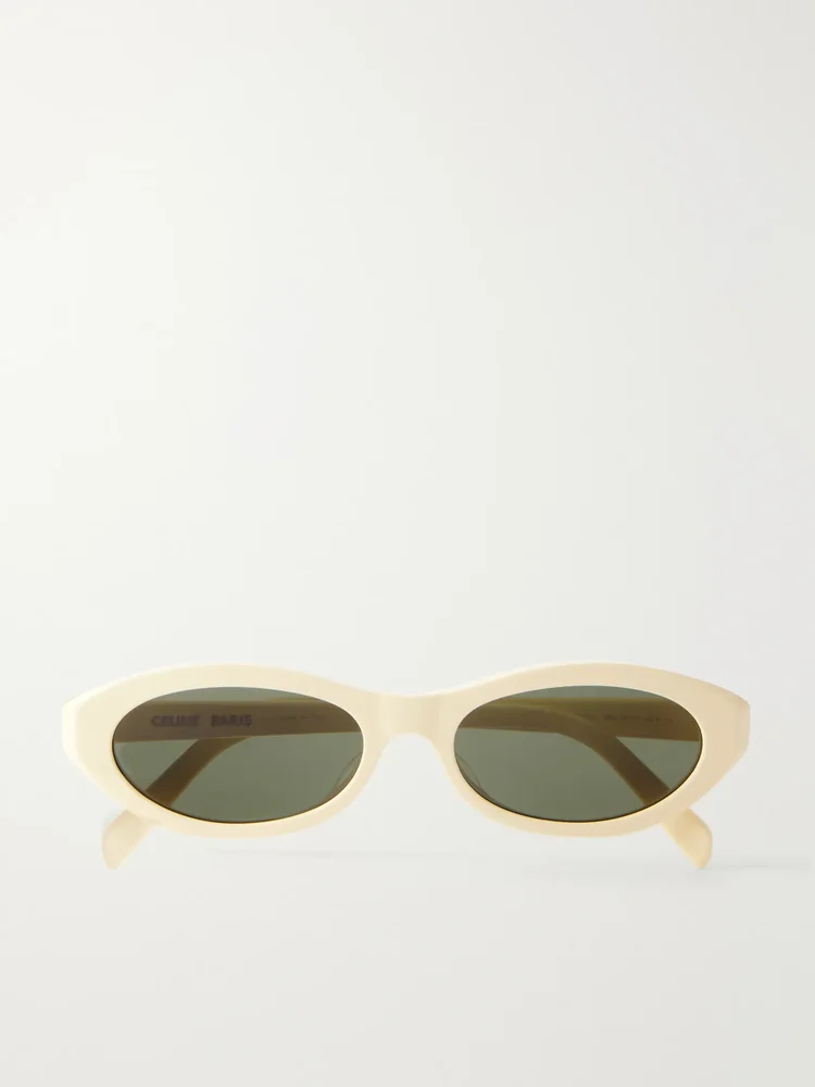 Triomphe mini oval-frame acetate sunglasses