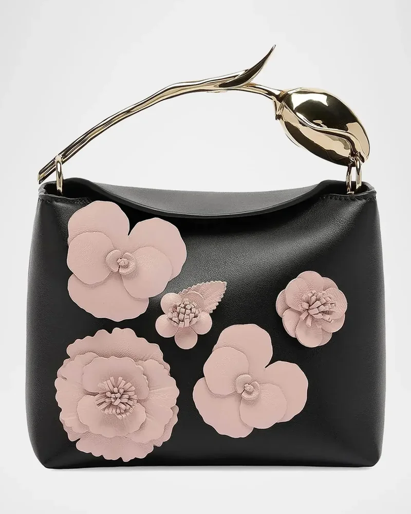 Bloom Mini 3D Floral Leather Top Handle Bag