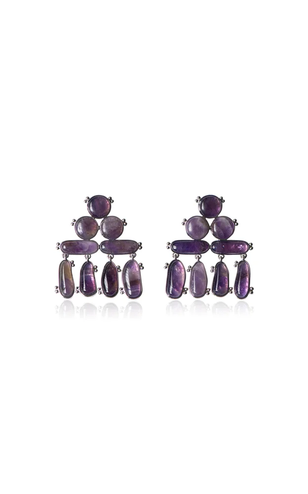Ophelia PVD-Plated Brass Amethyst Earrings
