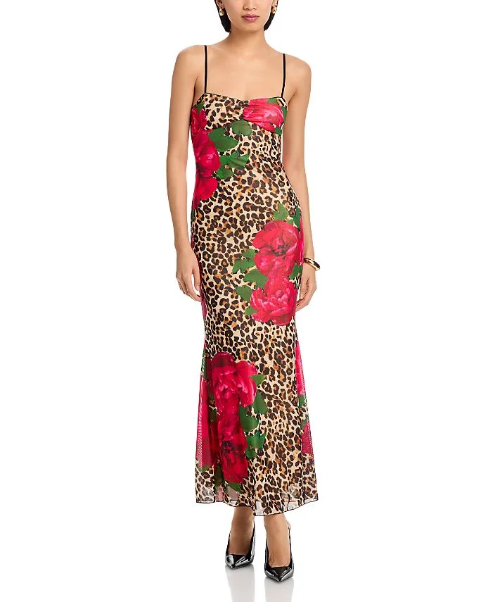 Leopard Mesh Maxi Dress - Exclusive