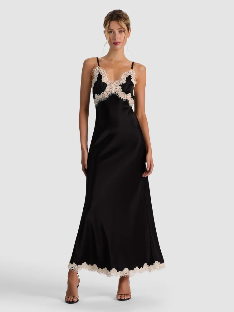 JULIETTA LACE TRIM MAXI SLIP DRESS