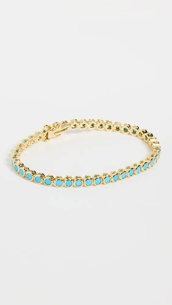 Turquoise CZ Bezel Tennis Bracelet