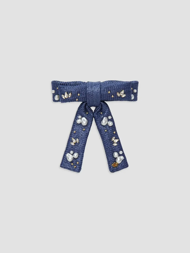 Antoinette Oasis Embellished Bow Barrette