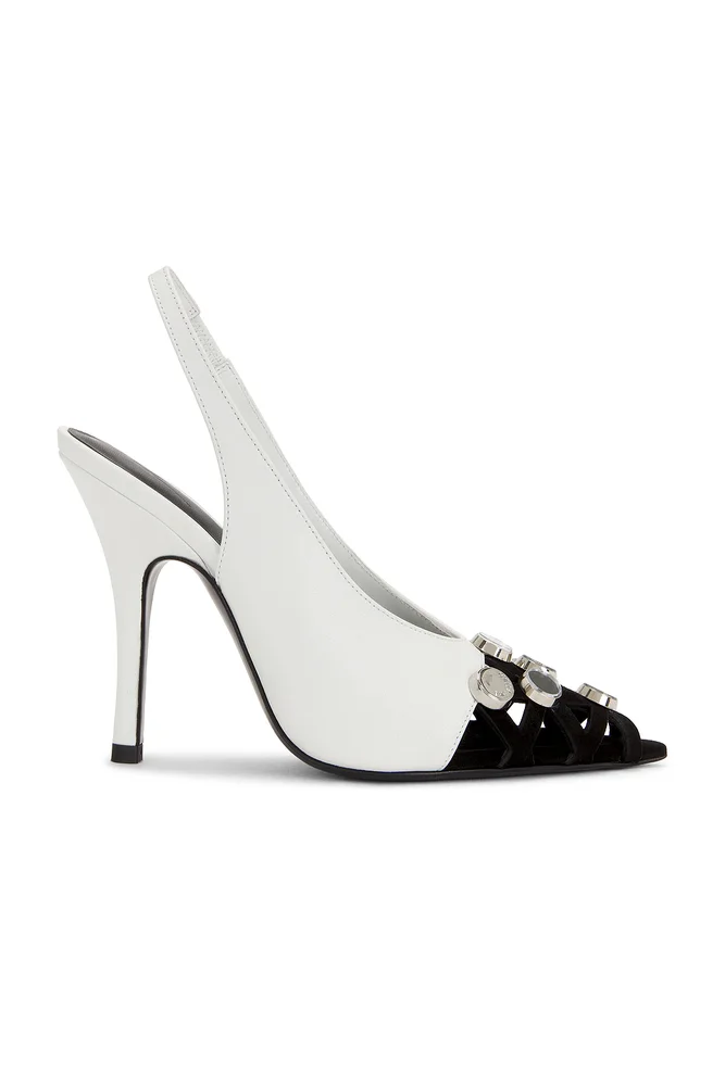Fiona 105mm Slingback in White Black