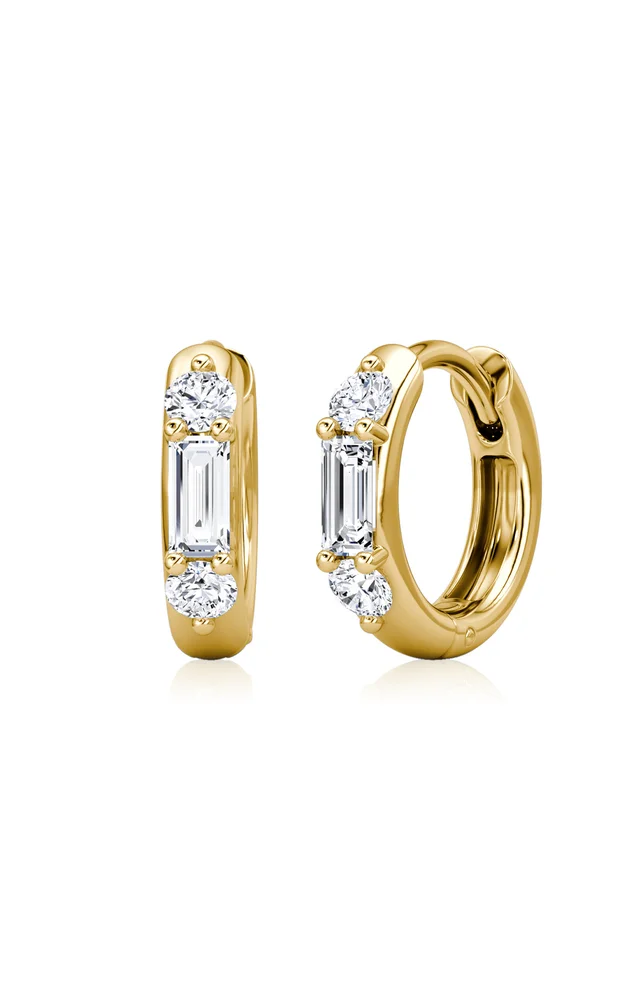 14K Yellow Gold Lab-Grown Diamond Earrings