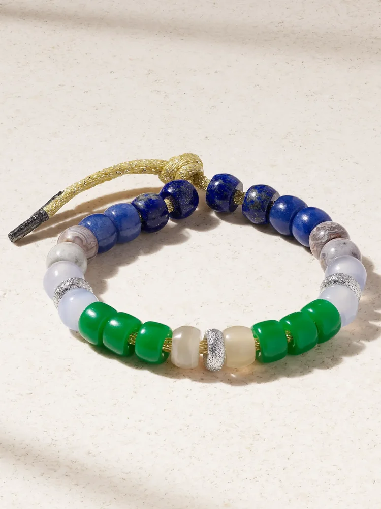 FORTE Beads Montauk sterling silver, multi-stone and Lurex bracelet