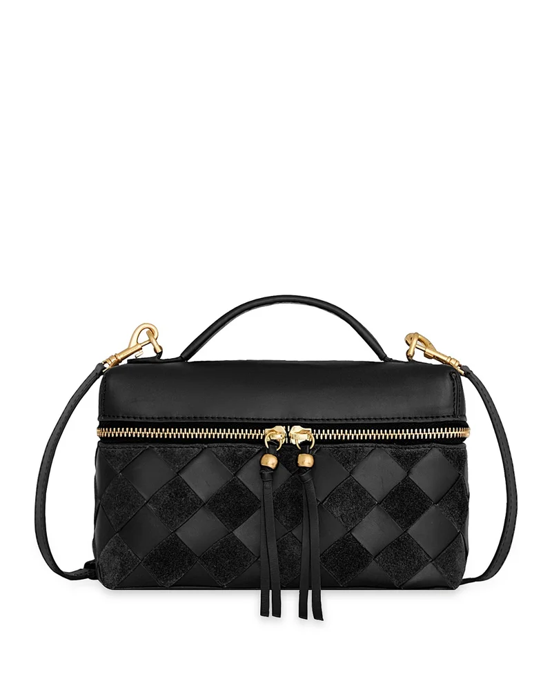 Frankie Small Woven Leather Train Case