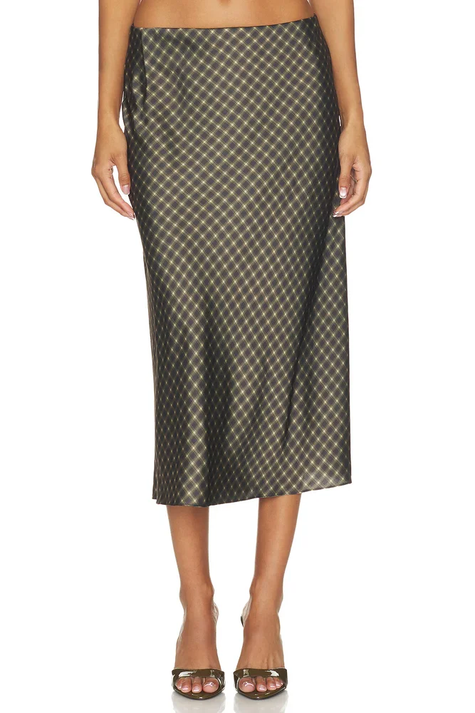 Plaid Ombre Slip Skirt