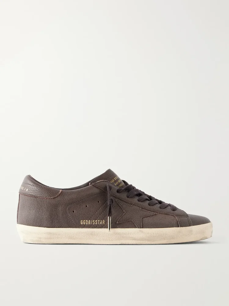 Super-Star Distressed Full-Grain Leather Sneakers