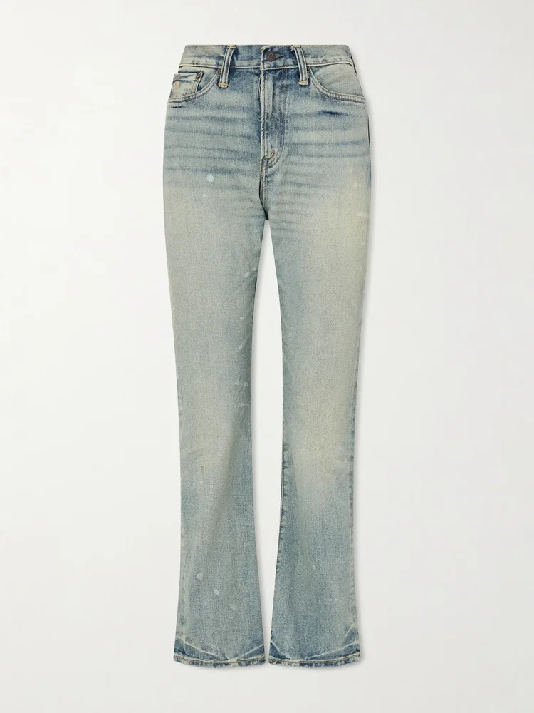 Mid-rise straight-leg jeans