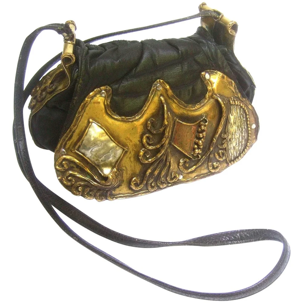 Avant Garde Brutalist Mixed Metal Artisan Handbag ca 1970s