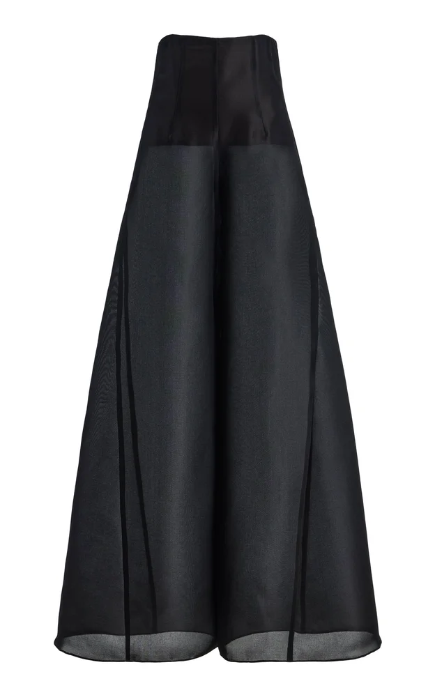 Matador Corseted Silk Gazar Wide-Leg Trousers