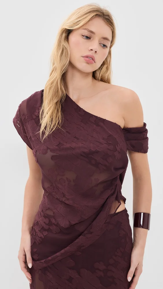 Marcel Asymmetrical Sheer Burnout Top