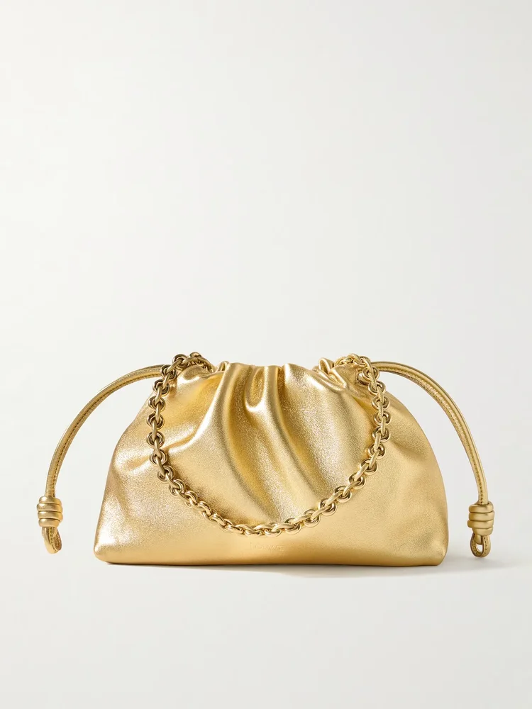 Flamenco metallic leather clutch