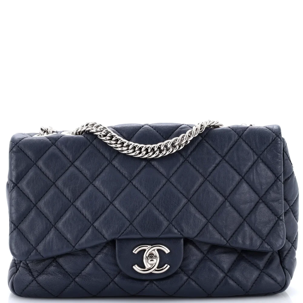 Pre-Owned Chanel Classic Single Flap Bag Quilted Lambskin Jumbo