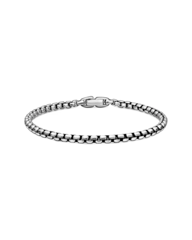 Men's Box Chain Bracelet in Sterling Silver, 3.6mm