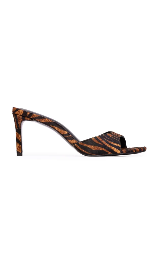 Freddie Zebra Pony Hair Mules
