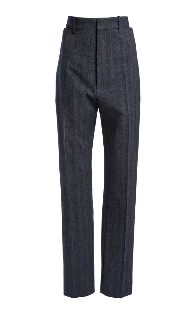 Mid-Rise Straight-Leg Trousers