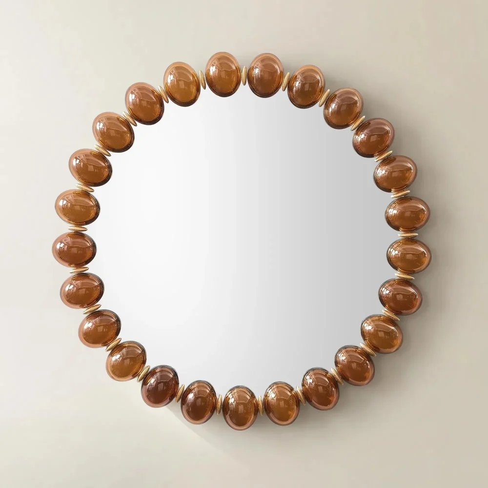 Ever Amber Resin Round Wall Mirror