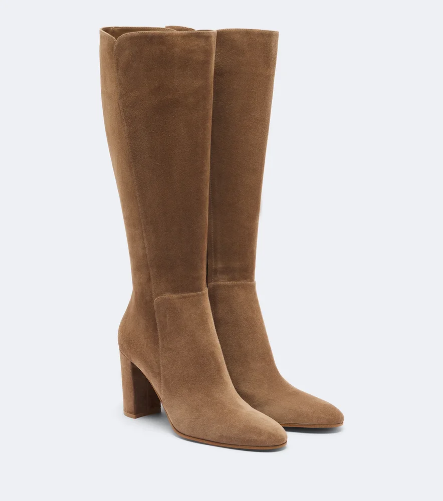 Suede knee-high boots