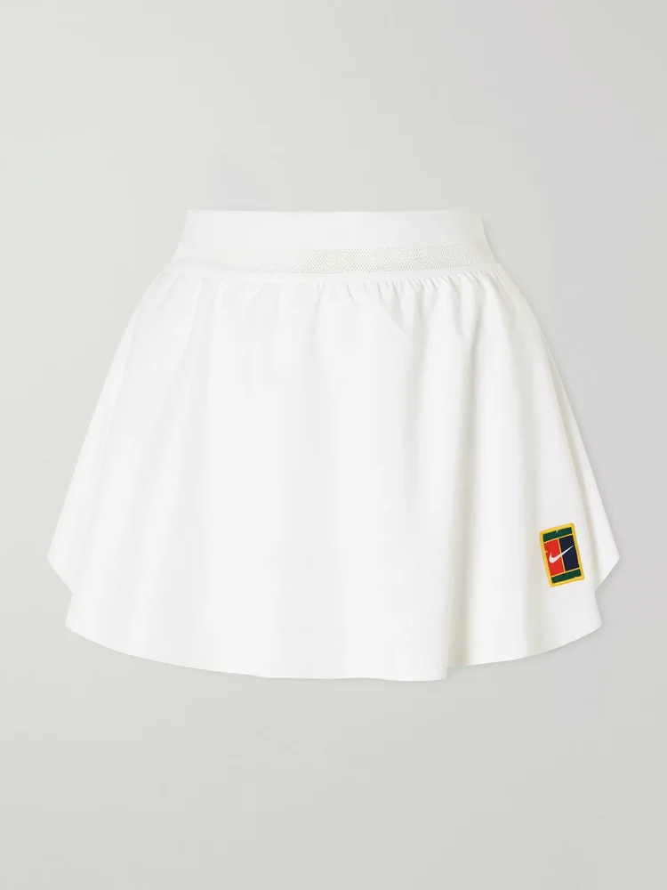 Pleated jersey tennis skirt