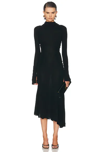 Long Sleeve Gathered Dress