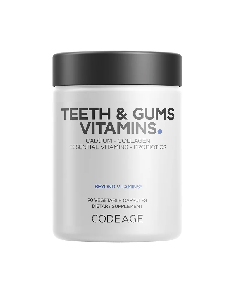 Teeth & Gums, Vitamin D3 & K2, Oral Care Collagen & Probiotic Plant-Based Calcium, Potassium