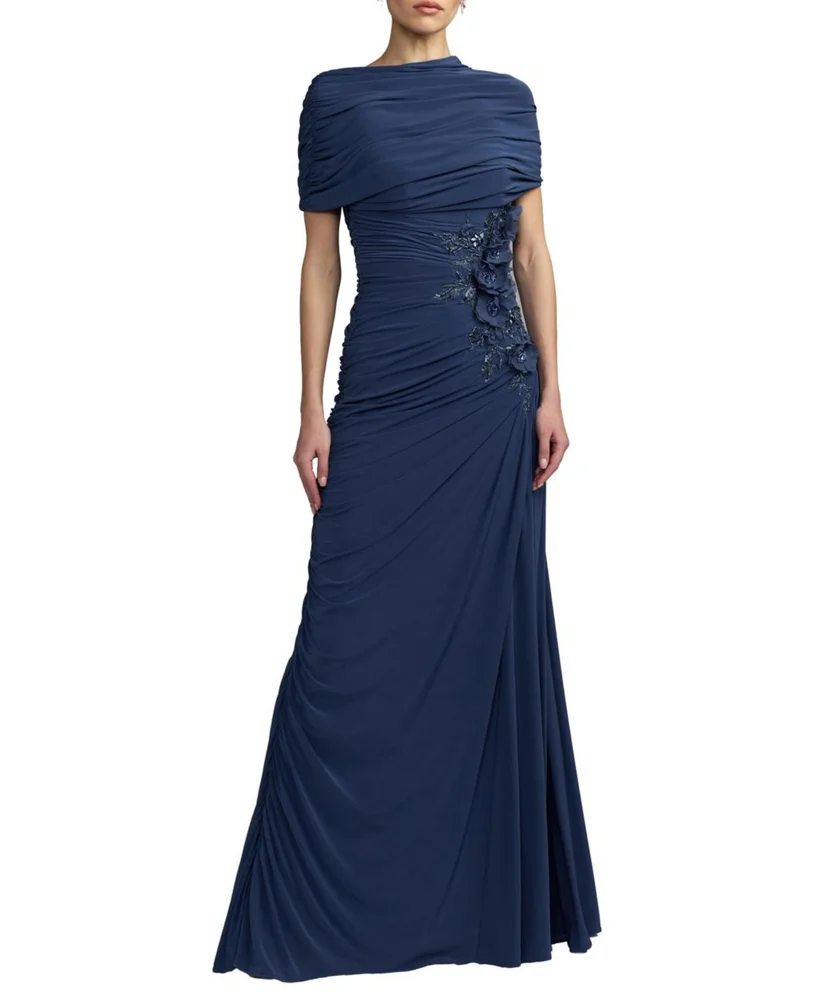 reannon draped gown - mahogany