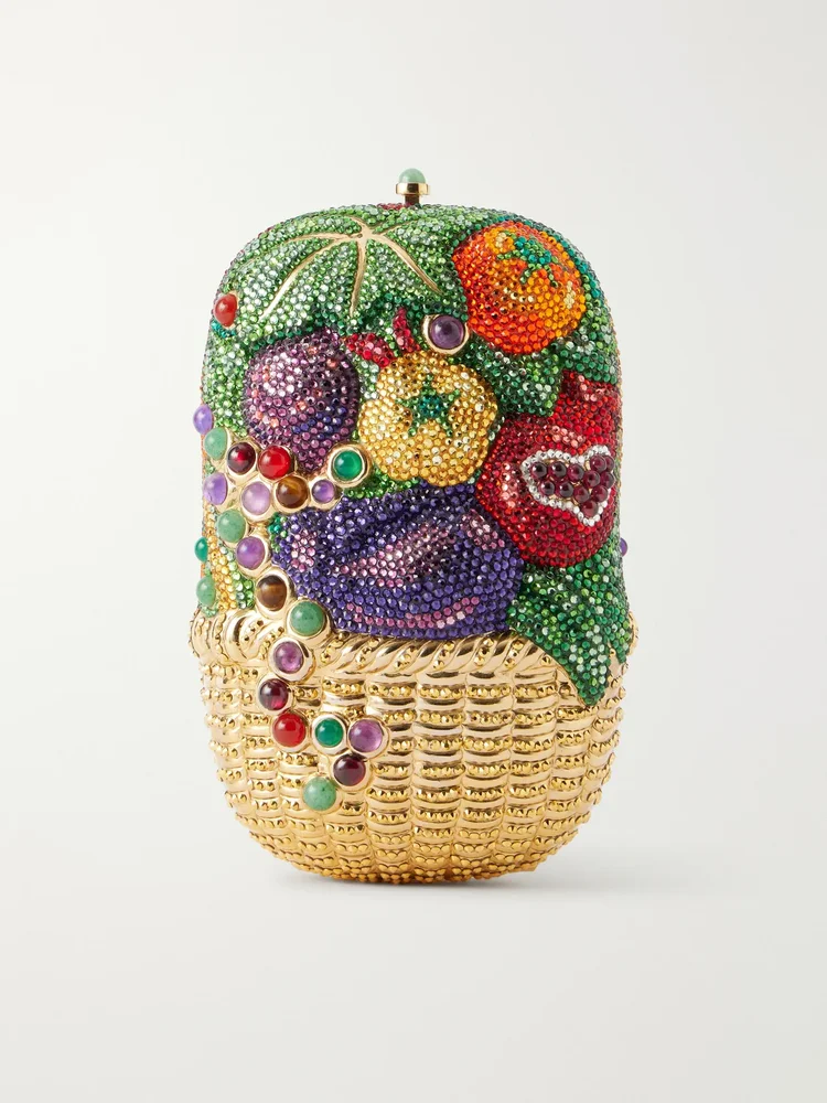 Farm Fresh crystal-embellished clutch