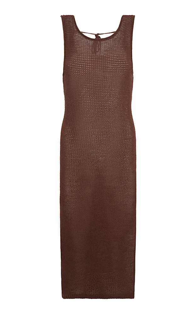 Linen Knit Scoop Back Maxi Dress