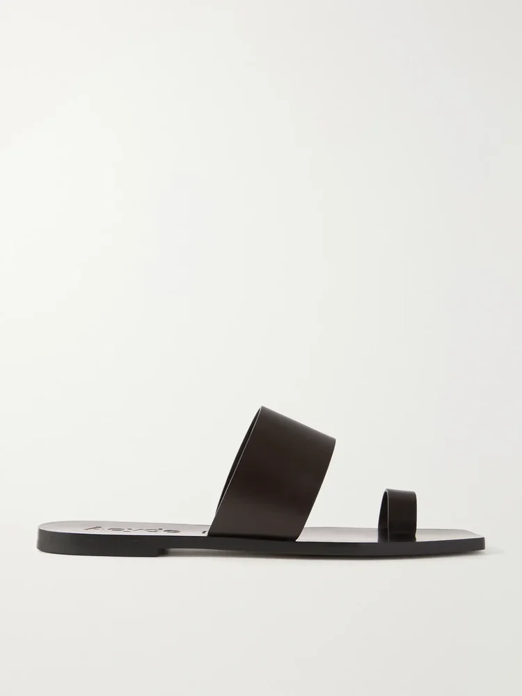 sibel leather flat sandals