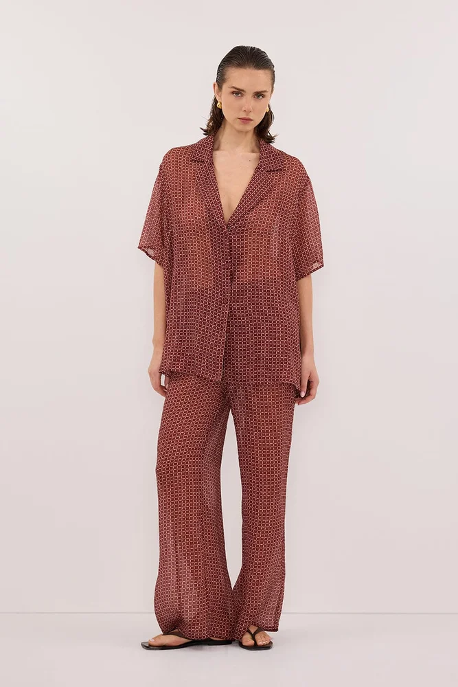 TIA SAHARA MICRO CHECK SHIRT