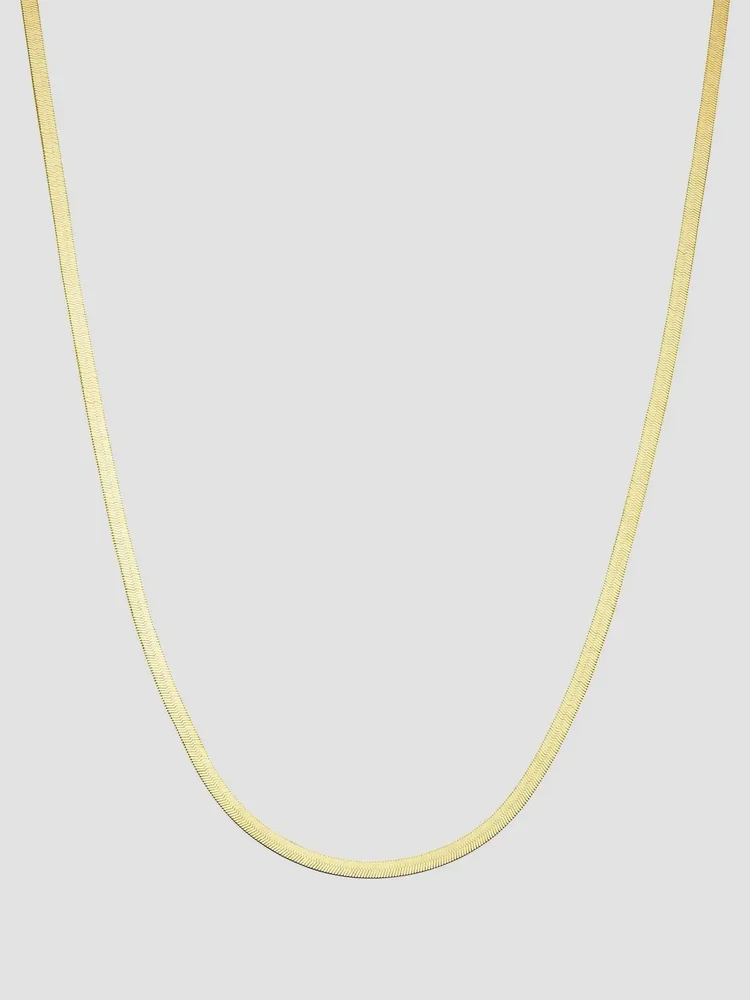 14K Yellow Solid Gold Park Avenue Herringbone Chain