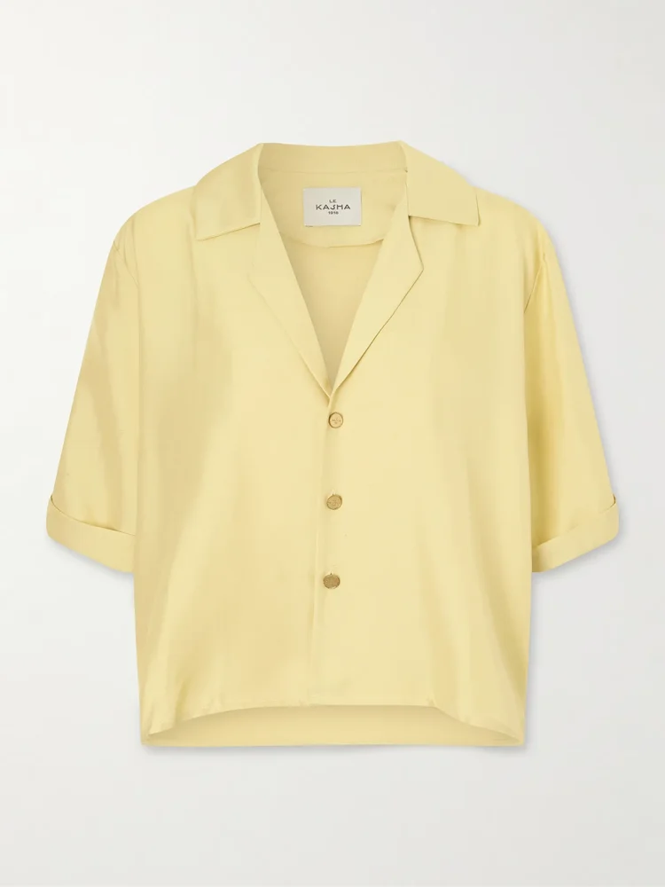 Abnus cropped silk shirt