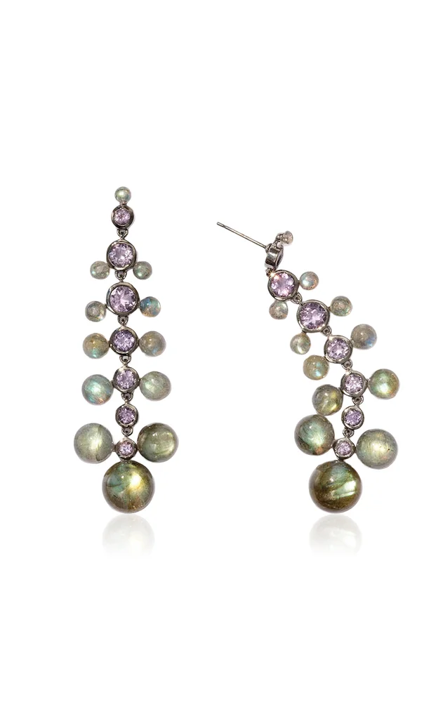 Dew Drop Sterling Silver Labradorite Earrings