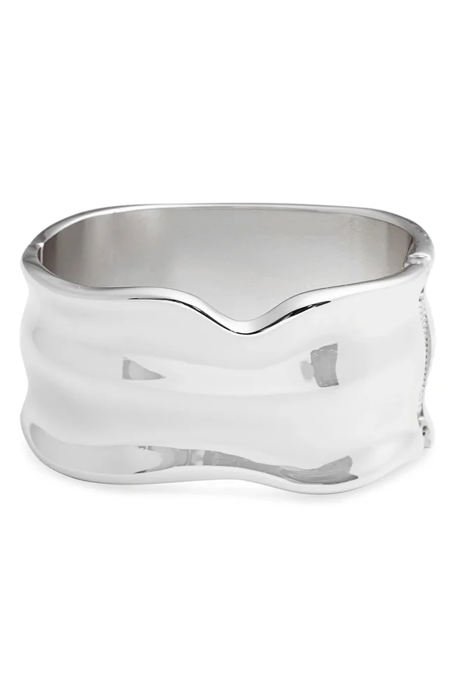 Molten Wide Hinged Cuff Bracelet