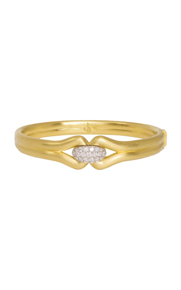 Love Knot 18K Yellow Gold Diamond Bangle