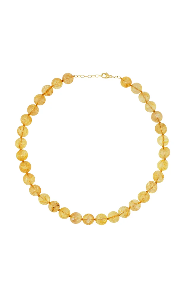14K Yellow Gold Citrine Sphere Necklace