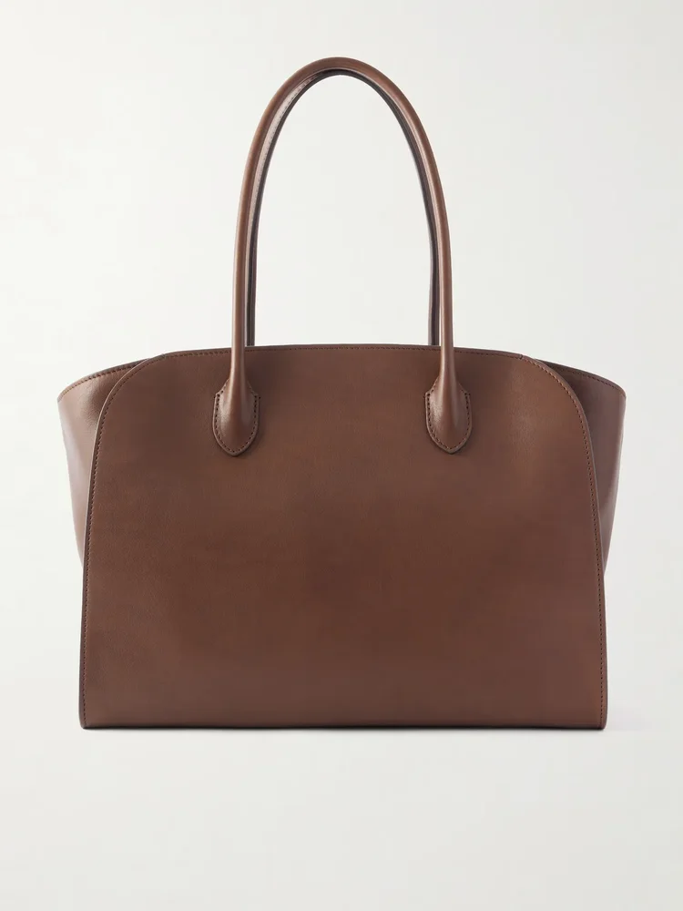 Marlo 14 textured-leather tote