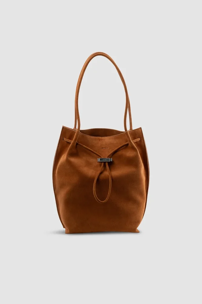 Kayla Suede Shoulder Bag in Brown